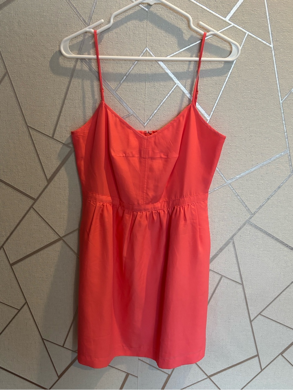 J. Crew Coral Spaghetti-Strap Slip Dress